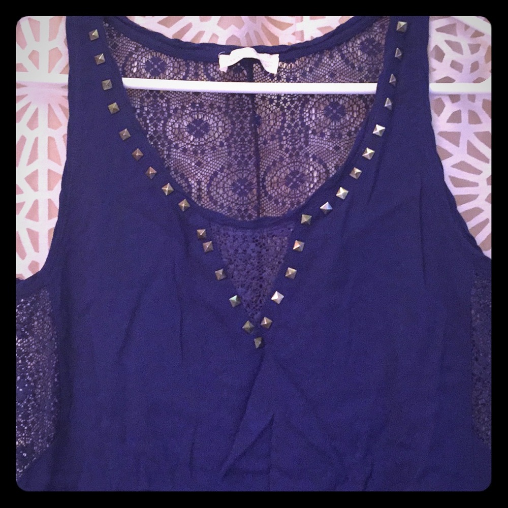 Ladies embellished, open back tank top
